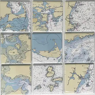 Set of 9 Nautical Chart Magnets – Explore the New England Coastline!