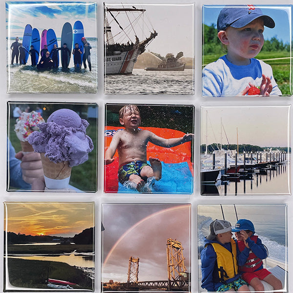 Custom Photo Magnets – Set of 9 Personalized 2"x2" Square Magnets